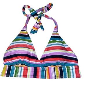 Anne Cole halter colorful striped bikini top